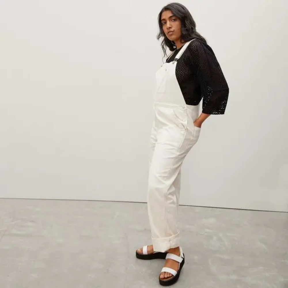 Everlane White Canvas Overalls